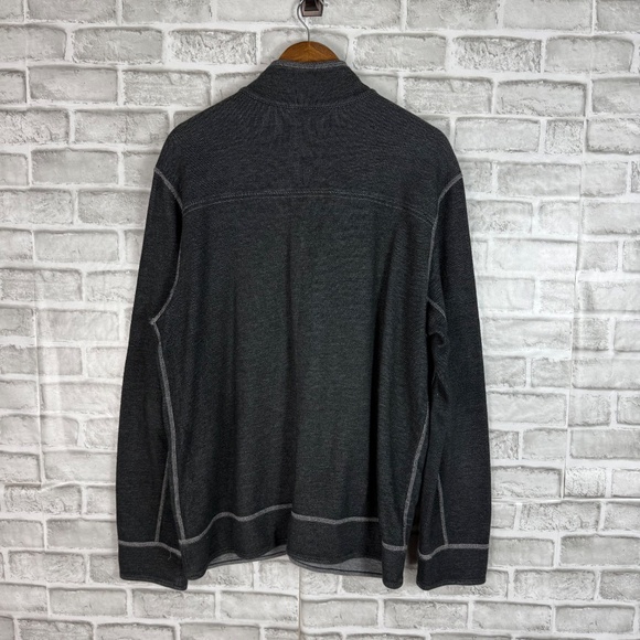 Tommy Bahama Charcoal Gray Heavy Knit Pullover Sweater W/ Pockets Mens Large - Picture 3 of 6